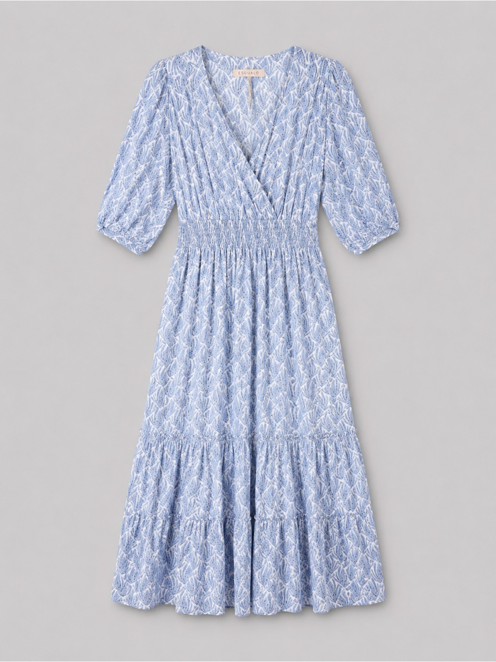 EsQualo Tiered Midi Dress Size 10 Euro Summer Garden Party Romantic Cottage New